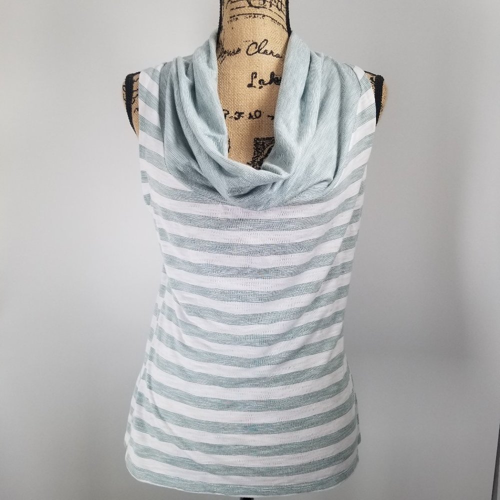 Converse Sleeveless Striped Cowl Neck Top